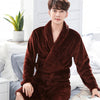 Men Casual Kimono Bathrobe Autumn Winter Flannel Long Robe Thick Warm Sleepwear Plus Size 3xl Nightgown Male Casual Home Wear