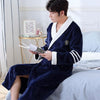 Men Casual Kimono Bathrobe Autumn Winter Flannel Long Robe Thick Warm Sleepwear Plus Size 3xl Nightgown Male Casual Home Wear