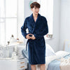 Men Casual Kimono Bathrobe Autumn Winter Flannel Long Robe Thick Warm Sleepwear Plus Size 3xl Nightgown Male Casual Home Wear