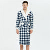 Men Casual Kimono Bathrobe Autumn Winter Flannel Long Robe Thick Warm Sleepwear Plus Size 3xl Nightgown Male Casual Home Wear