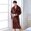 Men Casual Kimono Bathrobe Autumn Winter Flannel Long Robe Thick Warm Sleepwear Plus Size 3xl Nightgown Male Casual Home Wear