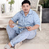 Sale Plus Size 100% cotton pyjamas men pijamas hombre short-sleeve casual Sleepwear men homewear pajamas sets for male 130kg